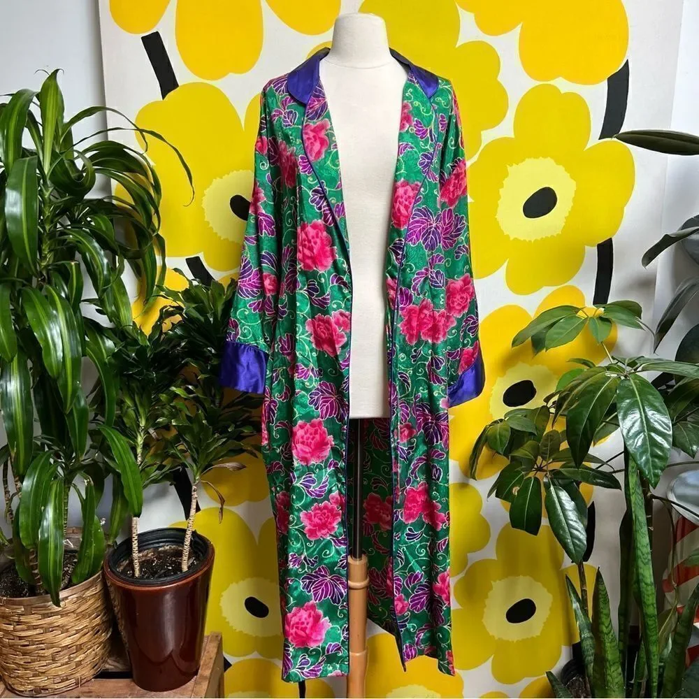 Vintage Victoria’s Secret Gold Label Multicolor Fringe Belted Kimono Robe